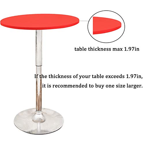 JISEN Cocktail Spandex Round Tablecloth Fitted Stretchable Table Cap 60 Inch A-Black - Image 4