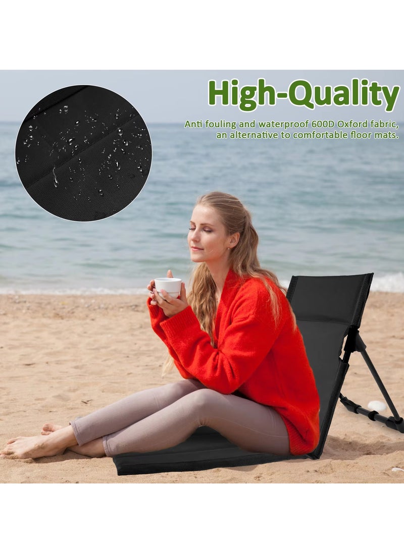 Portable Camping Chair Ultra-Light Folding Floor Chair Garden Single Chair Aluminum Alloy Material Adjustable Angle Beach Chairs For Camping, Beach Outdoor Tent Accessories /15.35x14.57x16.54 Inches