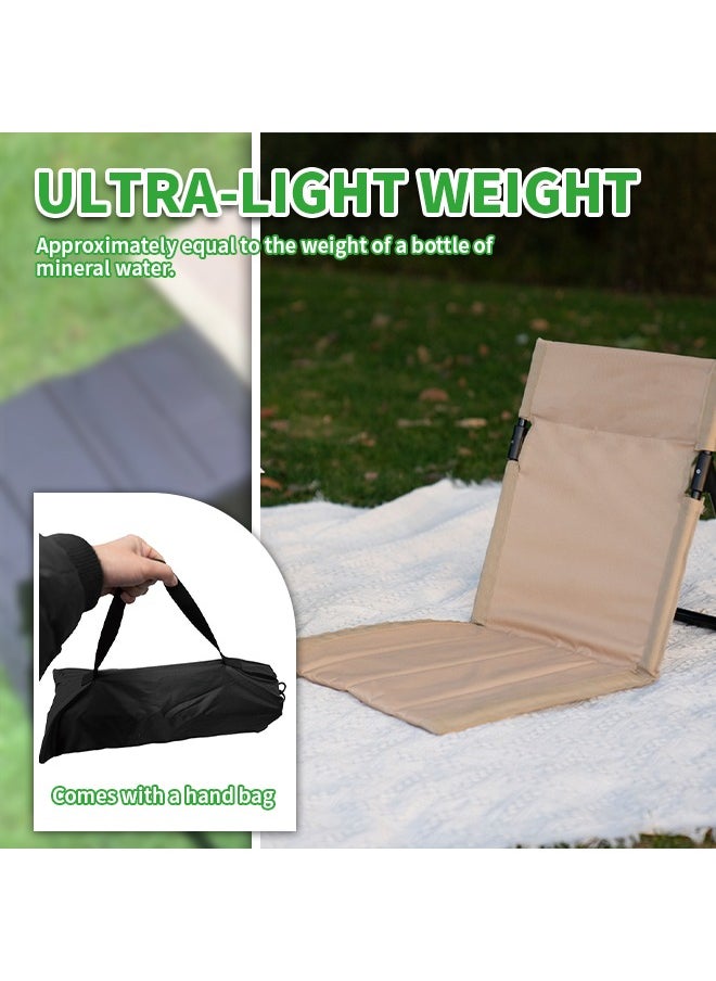 Portable Camping Chair Ultra-Light Folding Floor Chair Garden Single Chair Aluminum Alloy Material Adjustable Angle Beach Chairs For Camping, Beach Outdoor Tent Accessories /15.35x14.57x16.54 Inches