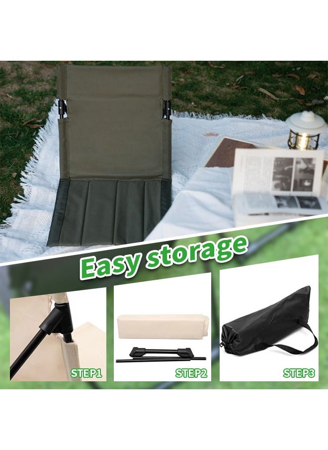 Portable Camping Chair Ultra-Light Folding Floor Chair Garden Single Chair Aluminum Alloy Material Adjustable Angle Beach Chairs For Camping, Beach Outdoor Tent Accessories /15.35x14.57x16.54 Inches