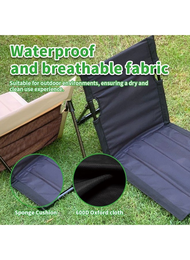 Portable Camping Chair Ultra-Light Folding Floor Chair Garden Single Chair Aluminum Alloy Material Adjustable Angle Beach Chairs For Camping, Beach Outdoor Tent Accessories /15.35x14.57x16.54 Inches