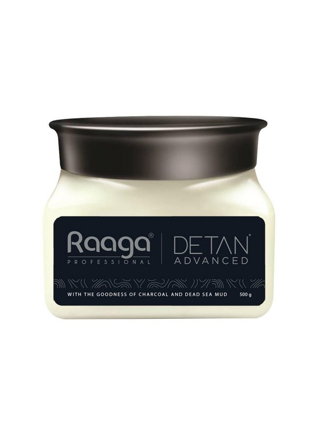 RAAGA PROFESSIONAL - De-Tan Advanced Pack | Dead Sea Mud, Charcoal, Lactic Acid & Arbutin | Peroxide, Hydroquinone & Sulphate Free Detan Face Pack (500Gm) - Image 1