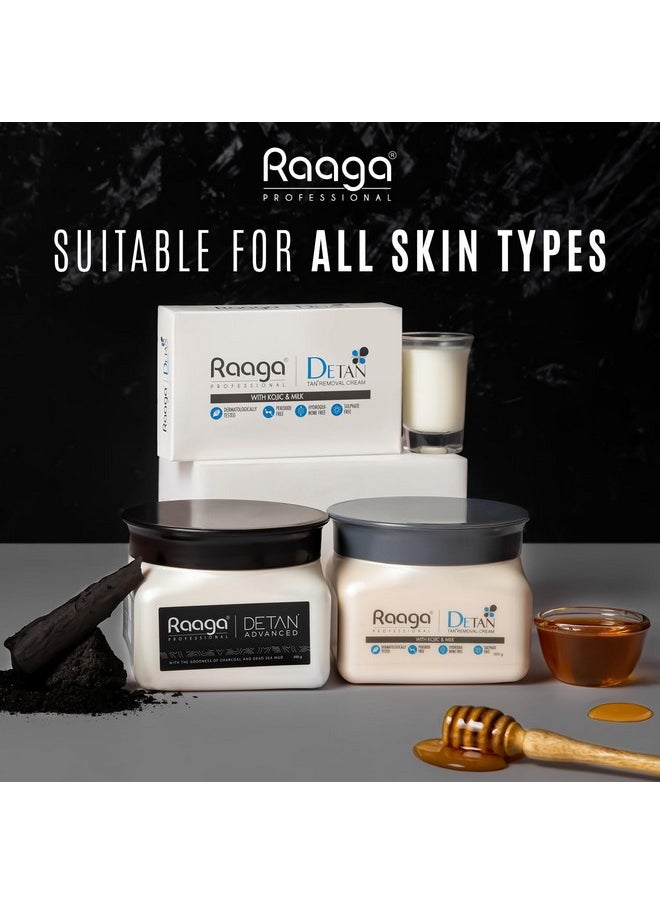 RAAGA PROFESSIONAL - De-Tan Advanced Pack | Dead Sea Mud, Charcoal, Lactic Acid & Arbutin | Peroxide, Hydroquinone & Sulphate Free Detan Face Pack (500Gm) - Image 1