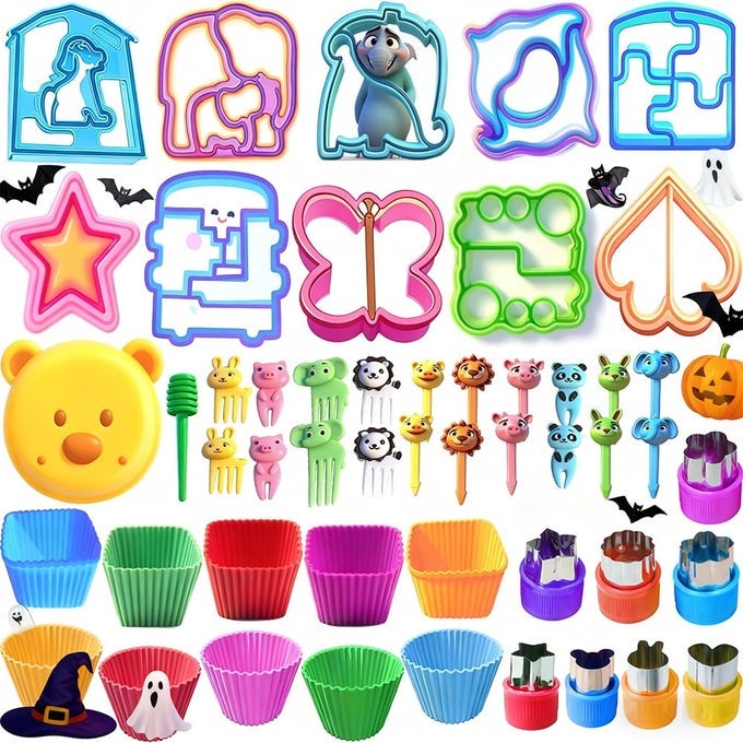 SANDWICH CUTTERS BREAD SHAPED SET VEGETABLE FRUIT COOKIE CUTTERS GREAT FOR LUNCHBOX AND BENTO BOX