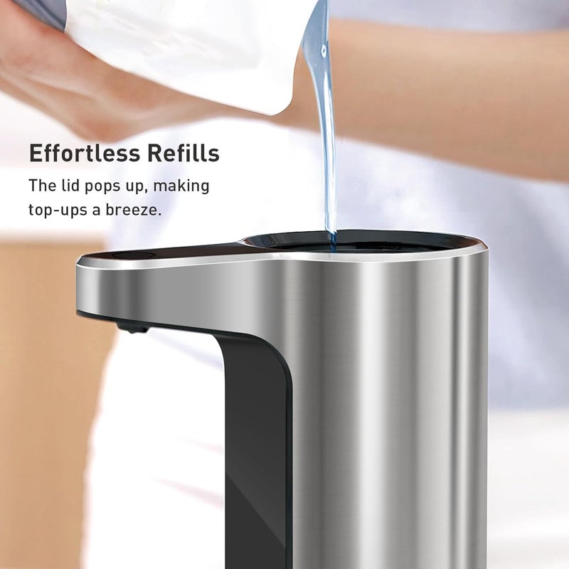 EKO Automatic Foaming Soap Dispenser, Touchless Foam Hand Soap Dispenser for Bathroom and Kitchen, Water-Resistant and Rechargeable, 9 fl oz, Modern Design for Homes and Offices (Stainless) - Image 4