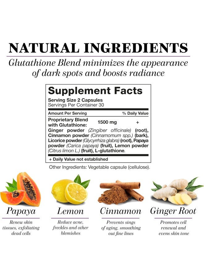 حبوب الجلوتاثيون من جولين ناتشورالز - مكمل الجلوتاثيون المصنوع في الولايات المتحدة الأمريكية - جمال البشرة - البقع الداكنة، الكلف، مزيل ندبات حب الشباب، علاج فرط التصبغ - تركيبة مضادة للأكسدة مضادة للشيخوخة - Image 3