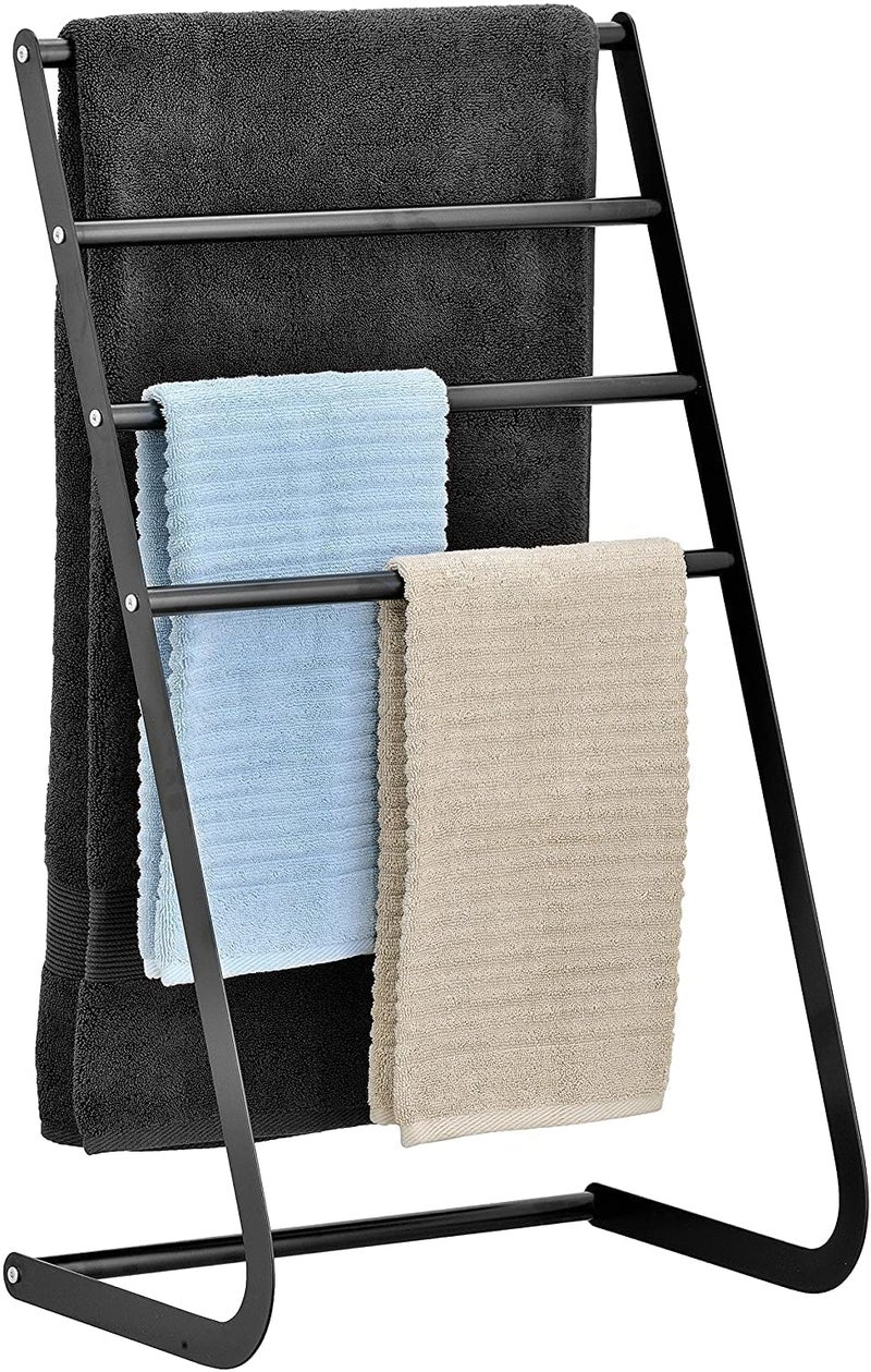 INDIAN DECOR XL60180 Tall Freestanding Metal Towel Rack, 4 Tier Laundry Drying Stand, Clothes Drying Rack Black - Image 5
