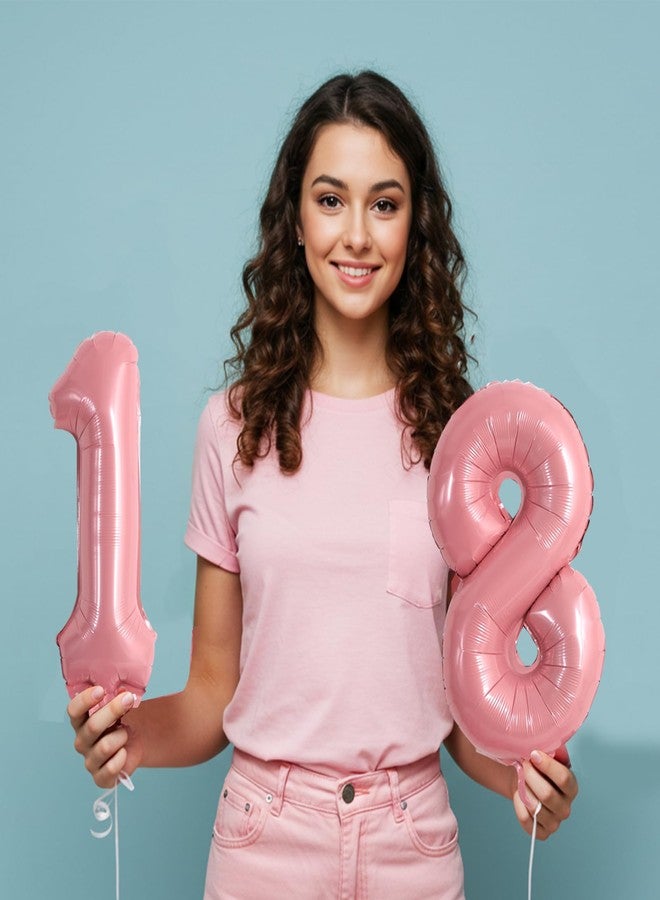 TONIFUL Number Balloons 16 Inch Light Pink 0-9 Number Mylar Foil Balloons 10 Pcs Custom Digital Balloons for Birthday Party Engagement Graduations Anniversary Baby Shower Decorations Party Supplies - Image 5