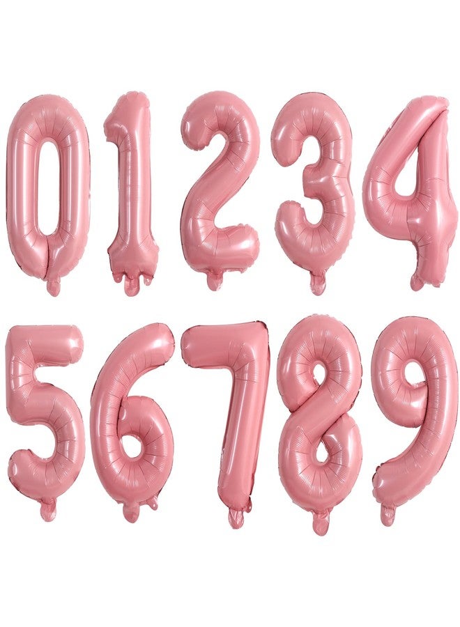 TONIFUL Number Balloons 16 Inch Light Pink 0-9 Number Mylar Foil Balloons 10 Pcs Custom Digital Balloons for Birthday Party Engagement Graduations Anniversary Baby Shower Decorations Party Supplies - Image 1