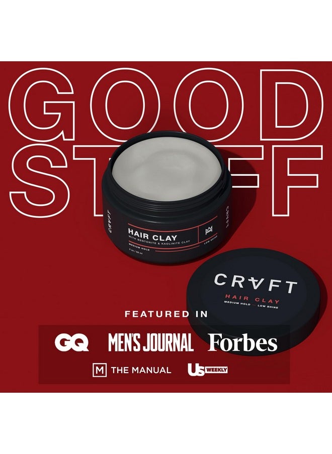 Hair Craft Co. CRVFT Hair Clay 2oz | Medium Hold/Zero Shine Matte Finish | Add Volume & Texture | Ideal for Textured, Short & Medium Styles | Reworkable | [High Density] Clay Base, Stylist Approved [Unscented]  - Image 2