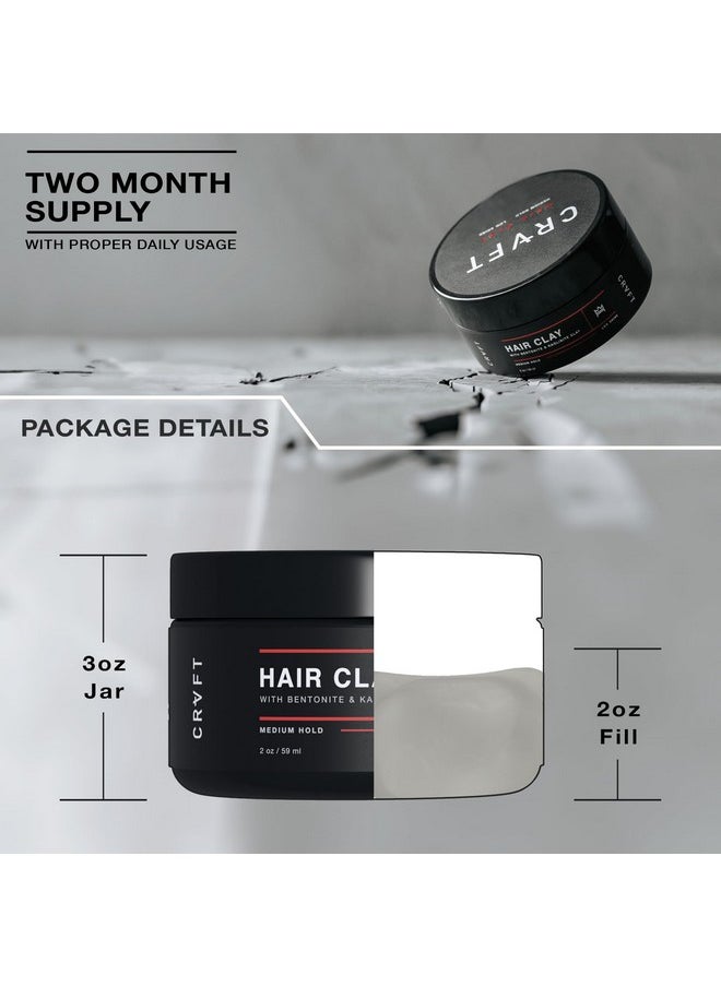 Hair Craft Co. CRVFT Hair Clay 2oz | Medium Hold/Zero Shine Matte Finish | Add Volume & Texture | Ideal for Textured, Short & Medium Styles | Reworkable | [High Density] Clay Base, Stylist Approved [Unscented]  - Image 5