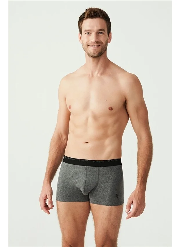 U.S. Polo Assn. BASE. Polo Assn. Men's Anthracite Melange - Black - Gray Melange 3-Piece Boxer 80338