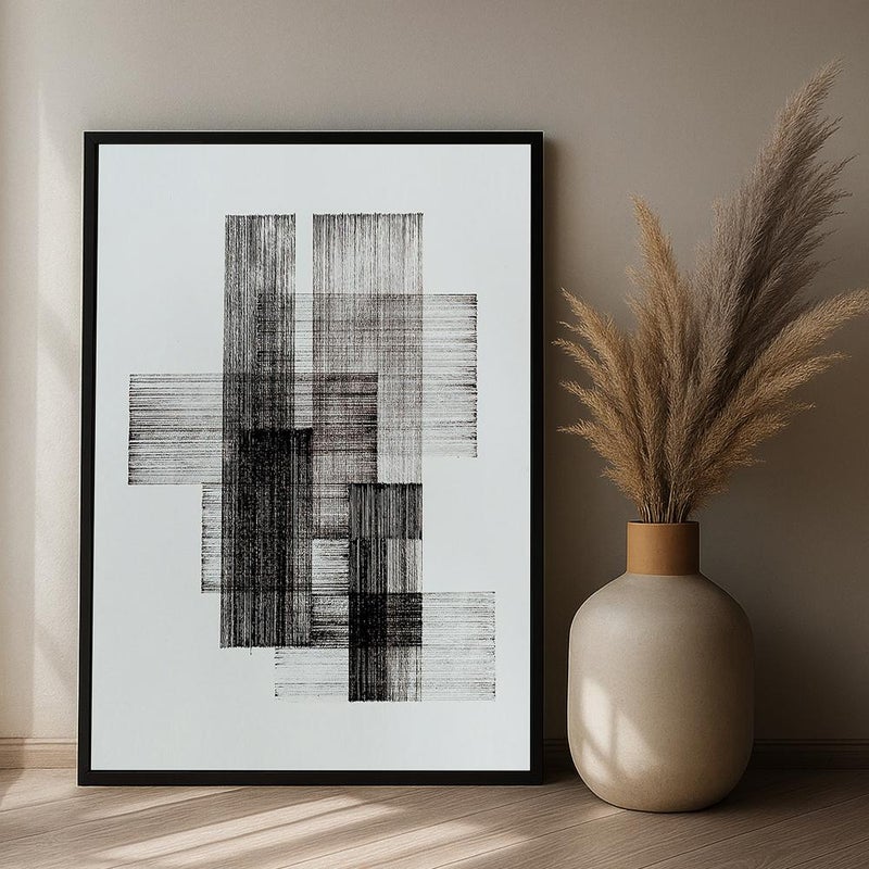 ماركتنا لوحة قماشية بتصميم تجريدي مع برواز مجوف مقاس (50×70) قطعة واحدة - Image 1