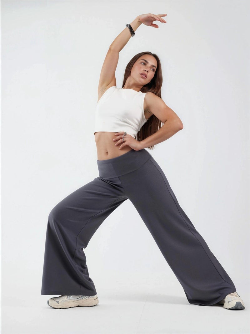 HICCUP Modal Touch Folded Waist Palazzo Pants - Image 2