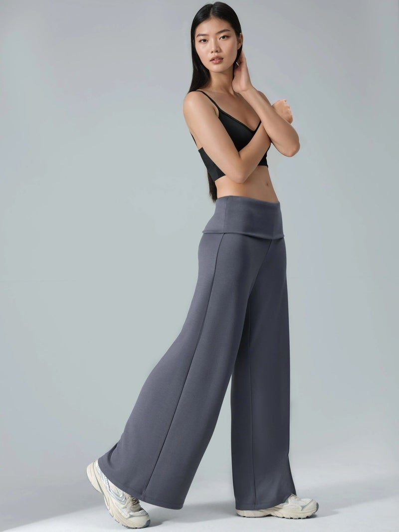 HICCUP Modal Touch Folded Waist Palazzo Pants - Image 4