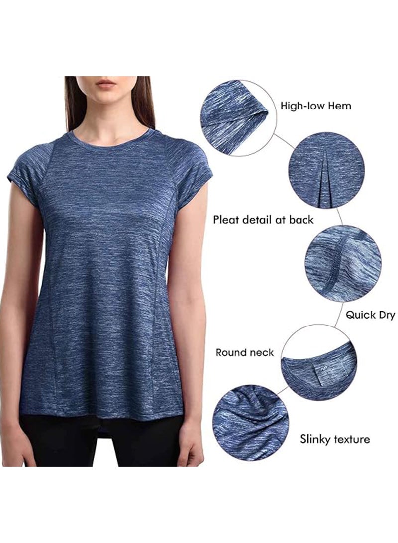 Sharpdo Women's Workout Tops Athletic Shirts Yoga Tops Sports Short Sleeve Running Gym T-Shirts  - Image 3