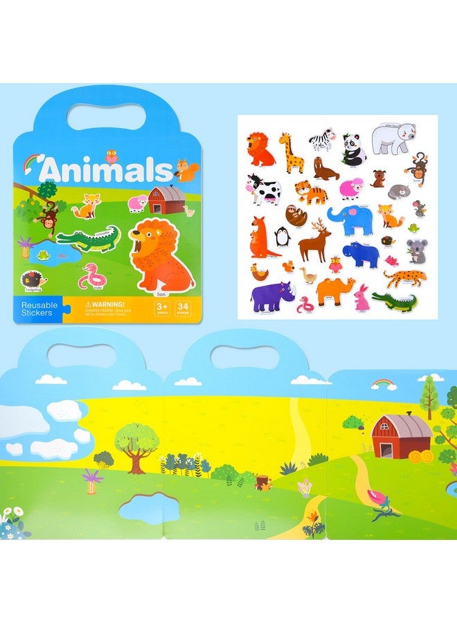 ASTARON 5 Pack Reusable Sticker Books for Toddlers, 3D Stickers Road Trip Activities Car Airplane Activities Travel Toys for Kids, Kids Quiet Time Activities (2-6 Age) - Image 4