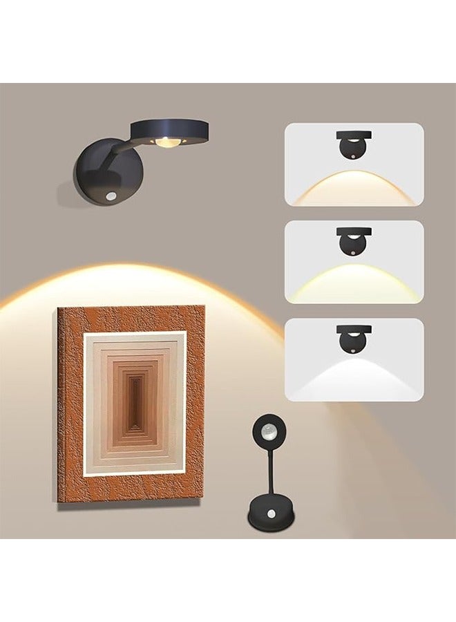 Ramadan Decoration Light, Motion Sensor Picture Light LED Cat-Eye Bulb Wall Sconce, Stick on Display Accent Lighting Dimmable 360° Rotation Rechargeable for Paintings  - Image 1