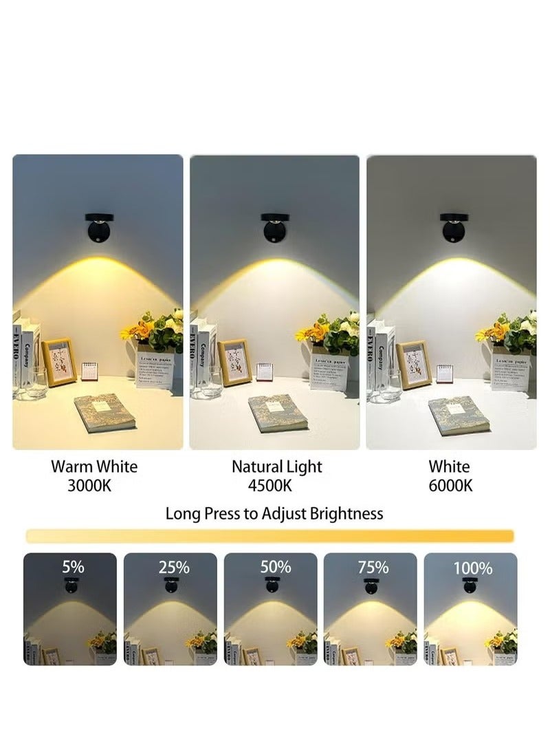 Ramadan Decoration Light, Motion Sensor Picture Light LED Cat-Eye Bulb Wall Sconce, Stick on Display Accent Lighting Dimmable 360° Rotation Rechargeable for Paintings  - Image 2