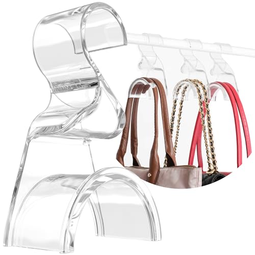 Wiosi Premium Clear Purse Hanger Closet Set of 3 - Durable Acrylic Organizers and Storage Bag Hanger for Luxury Closet - Purse Hanger Holder for Handbags, Premium Backpack Purse Hooks - Image 1