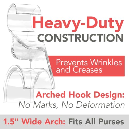 Wiosi Premium Clear Purse Hanger Closet Set of 3 - Durable Acrylic Organizers and Storage Bag Hanger for Luxury Closet - Purse Hanger Holder for Handbags, Premium Backpack Purse Hooks - Image 5
