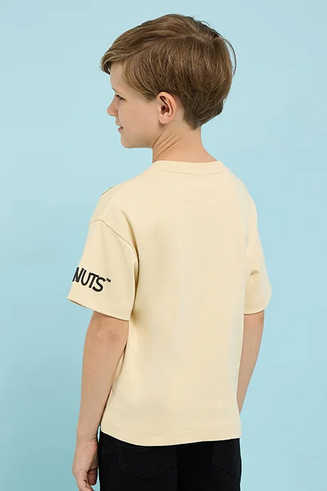 أر أند بي Snoopy Print T-Shirt with Crew Neck and Short Sleeves