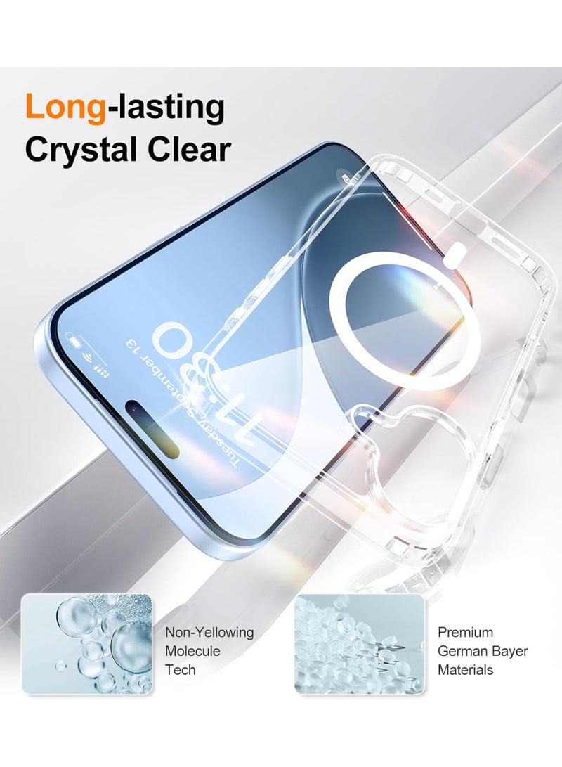 iPhone 17 Transparent Case, Slim Anti-Yellowing, Compatible with MagSafe, Military Protection Shockproof Hard PC + TPU, Anti-Scratch, Raised Edges, Support Wireless Charging - Image 2