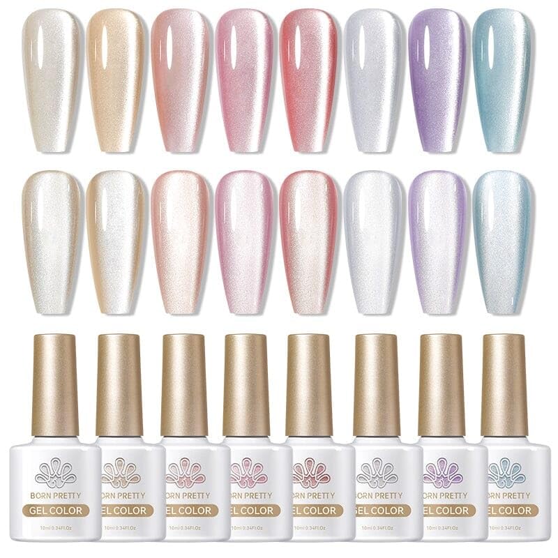 BORN PRETTY 10ml Moonlight Cat Magnetic Gel Nail Polish from BELLE GAGA 8pcs Set Nail Sparkling Glitter Semi Permanent Varnish MC01MC08 - Image 1