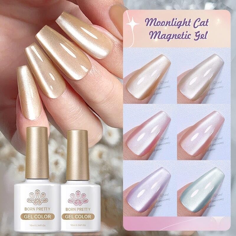 BORN PRETTY 10ml Moonlight Cat Magnetic Gel Nail Polish from BELLE GAGA 8pcs Set Nail Sparkling Glitter Semi Permanent Varnish MC01MC08 - Image 3