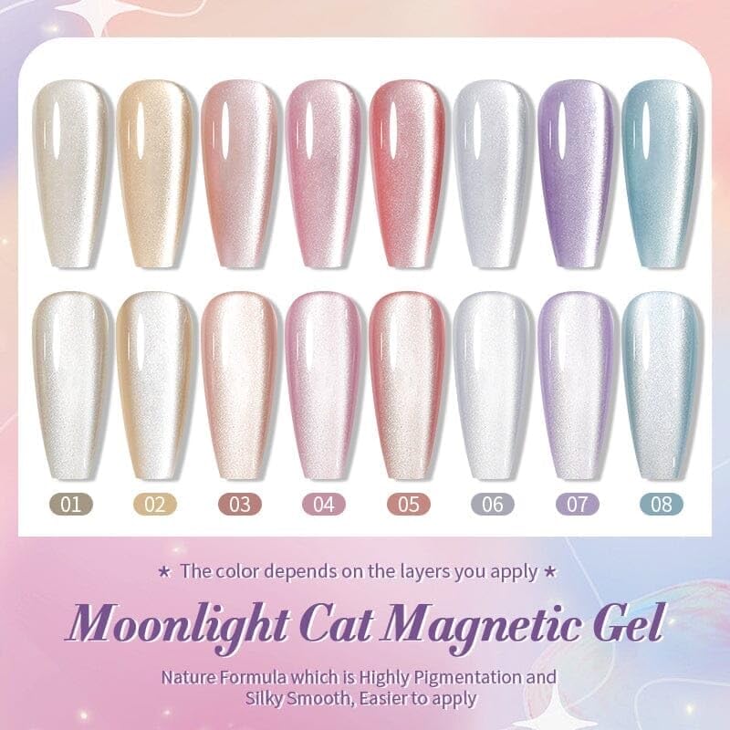 BORN PRETTY 10ml Moonlight Cat Magnetic Gel Nail Polish from BELLE GAGA 8pcs Set Nail Sparkling Glitter Semi Permanent Varnish MC01MC08 - Image 4