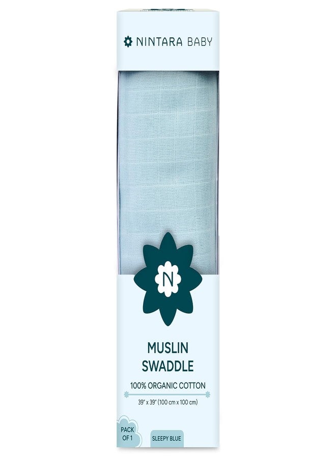 NINTARABABY Swaddle - 100% Organic Premium Muslin Cotton, 39" x 39" (100 cm x 100 cm), Ultra-Soft, Breathable & Lightweight, Multipurpose, Hypoallergenic, Gift for Newborn Babies - Image 1
