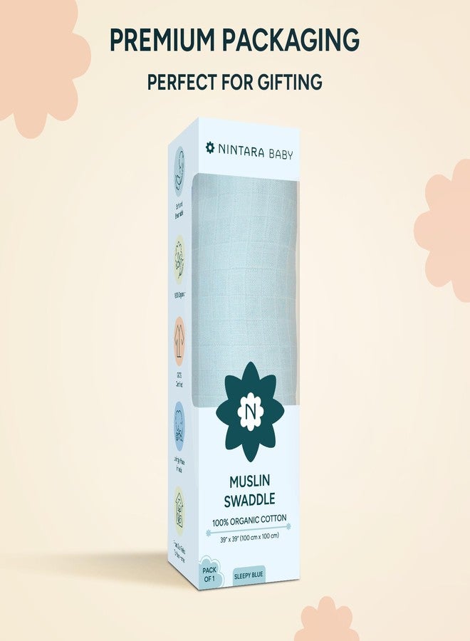 NINTARABABY Swaddle - 100% Organic Premium Muslin Cotton, 39" x 39" (100 cm x 100 cm), Ultra-Soft, Breathable & Lightweight, Multipurpose, Hypoallergenic, Gift for Newborn Babies - Image 4