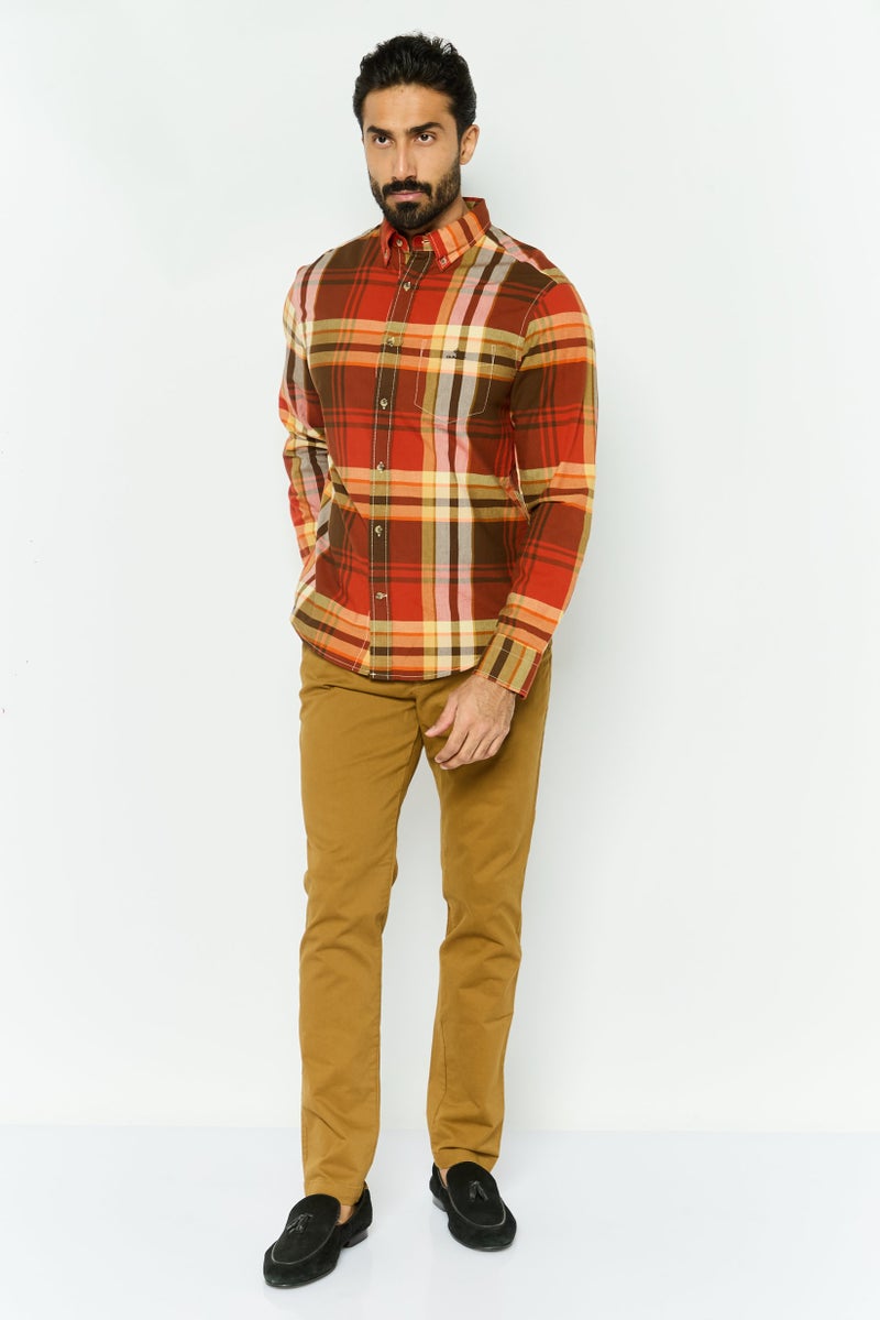 GANT Men Regular Fit Checkered Long Sleeves Dress Shirt, Multicolor - Image 4