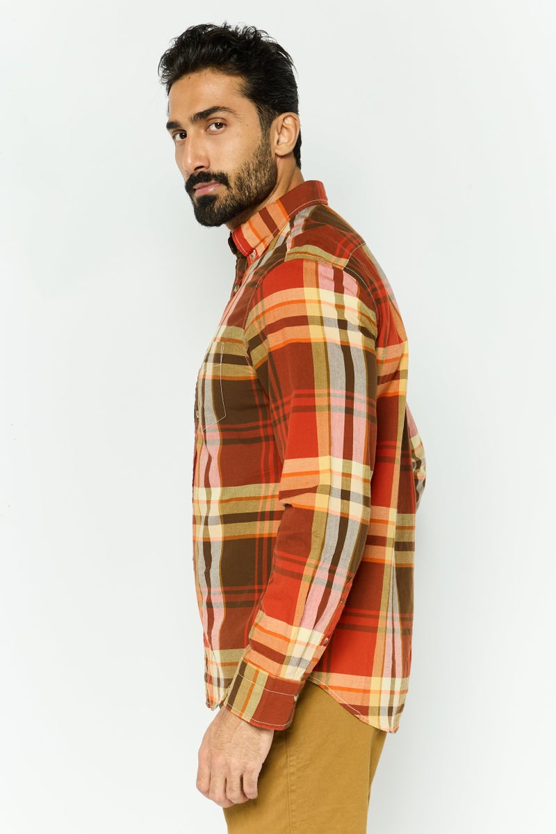 GANT Men Regular Fit Checkered Long Sleeves Dress Shirt, Multicolor - Image 3