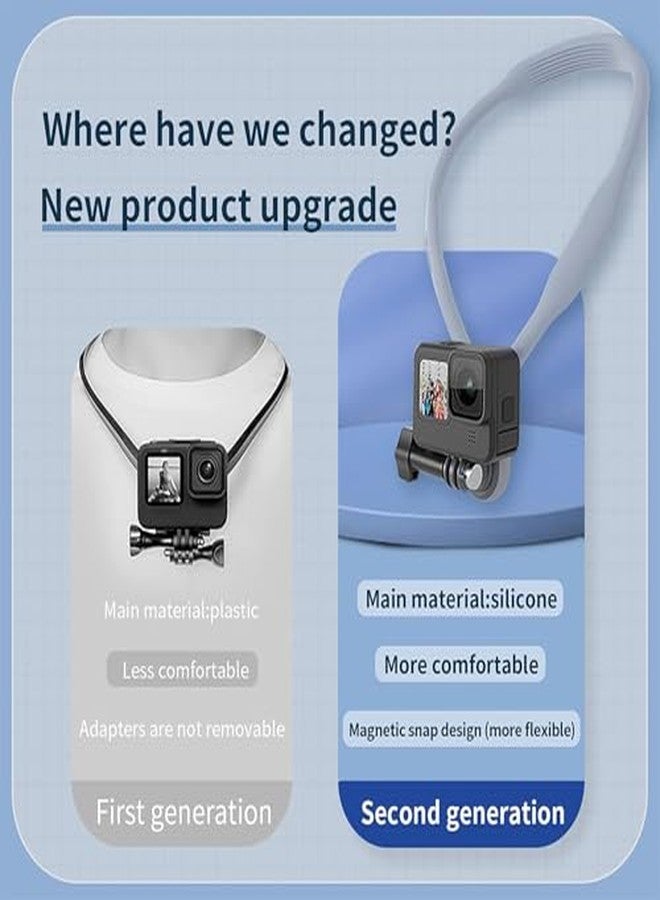 Careflection Magnetic POV Neck Selfie Holder Vertical Mount Kit, Hand Free Video Vlog Lanyard Body Strap Attachment for GoPro Max Hero Insta360 DJI Action (Without Clamp (for Action Camera) - Image 4