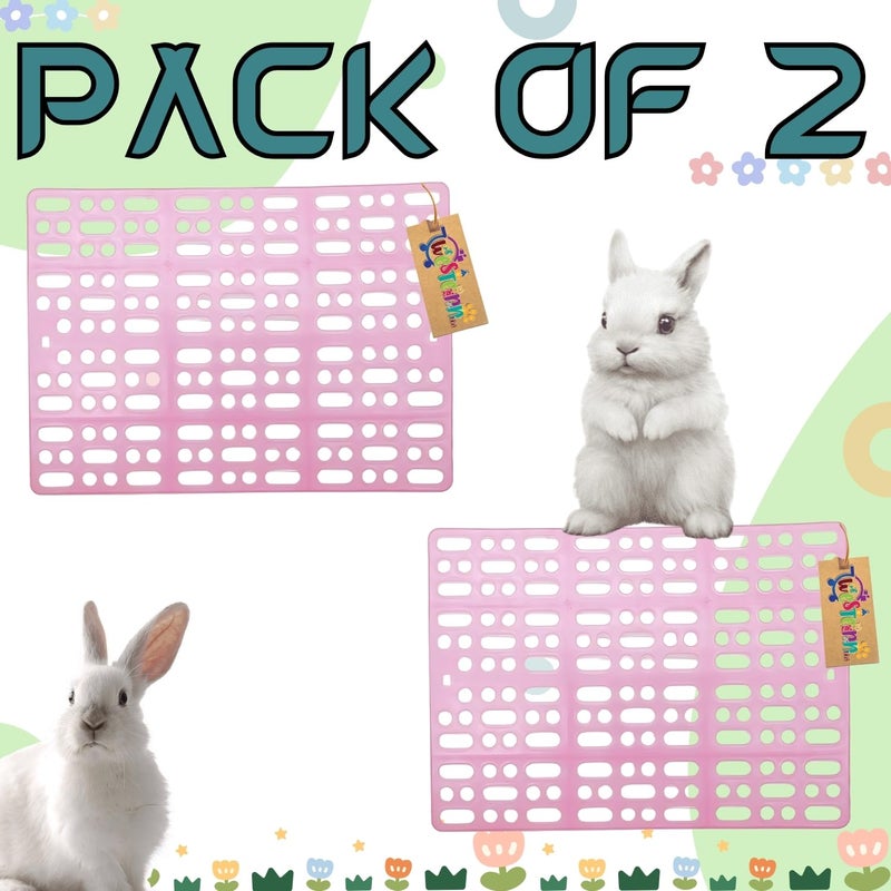 Western Era حصيرة أرضية وردية للأرانب – تزاوج الأقفاص للأرانب، خنازير غينيا، الحيوانات الأليفة الصغيرة، أرضية مريحة لقدم الحيوان الأليف، تحمي قاعدة القفص، توفر سطحًا ناعمًا للراحة (قطعتان) - Image 5