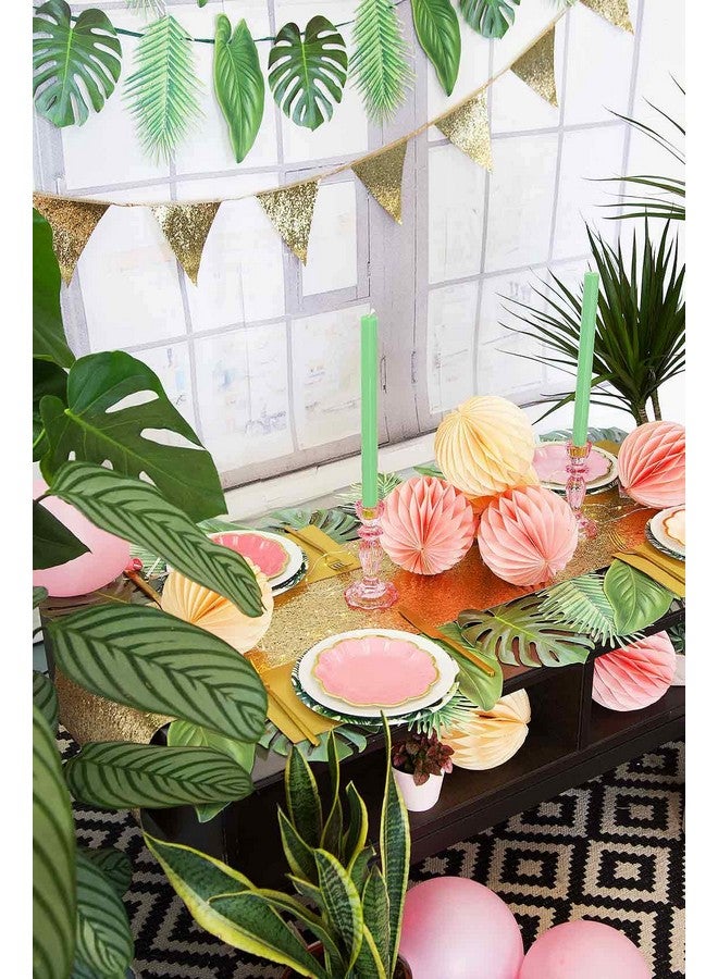 توكينج تيبلز مجموعة من 12 طبقًا ورقيًا فاخرًا لأعياد الميلاد من Talking Tables مقاس 7 بوصات - حواف من رقائق الذهب الوردي - مزيج من الألوان الوردية الجميلة - مثالية لأعياد ميلاد الفتيات والأطفال أو البالغين - Image 5