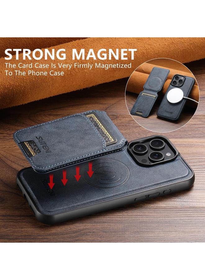 Suteni Case For iPhone 15 Pro M5 Magnetic Card Bag MagSafe Leather Phone Case - Image 3