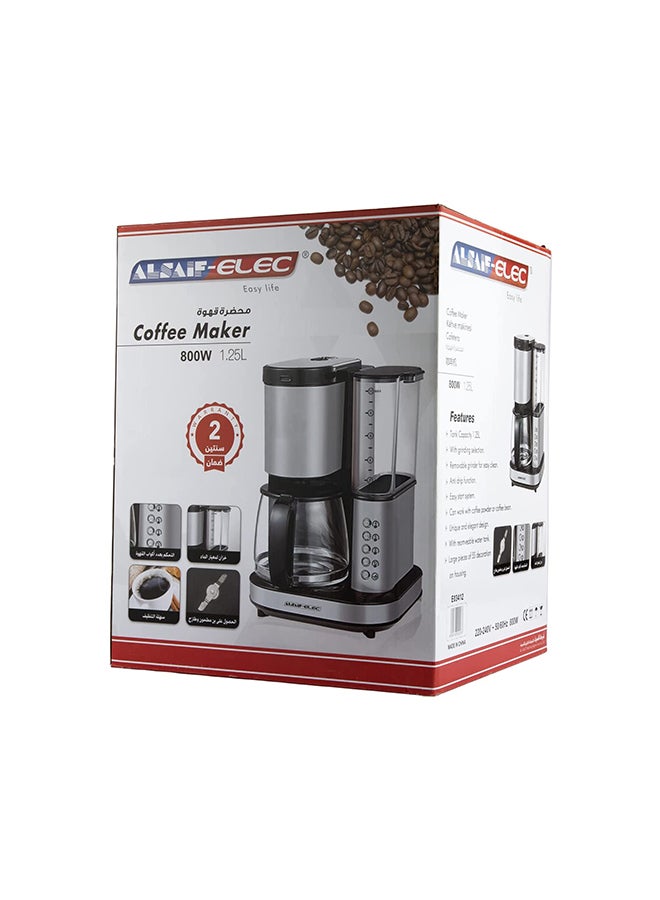 ALSAIF-ELEC Coffee Maker Machine 1.25 Liter 1.25 L 800 W E03412 Multicolour - Image 5