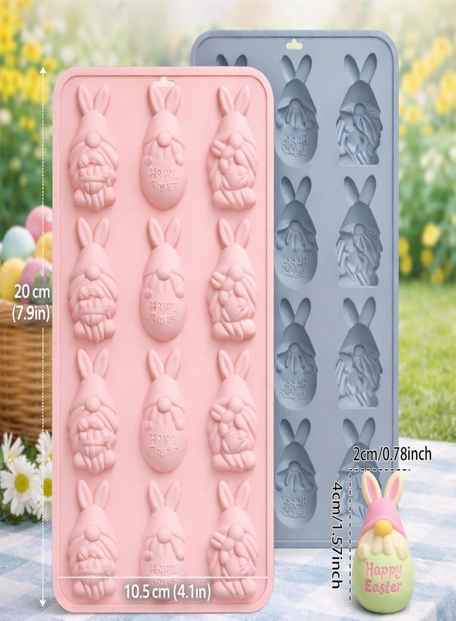 LLPMutu 2PCS Easter Silicone Mold Bunny Silicone Mold Easter Eggs Silicone Mold Easter Dwarf Molds 12 Cavity Bunny Chocolate Molds Silicone Easter Mold Easter Candy Mold for Chocolate Candy Fondant Ice Cube - Image 4
