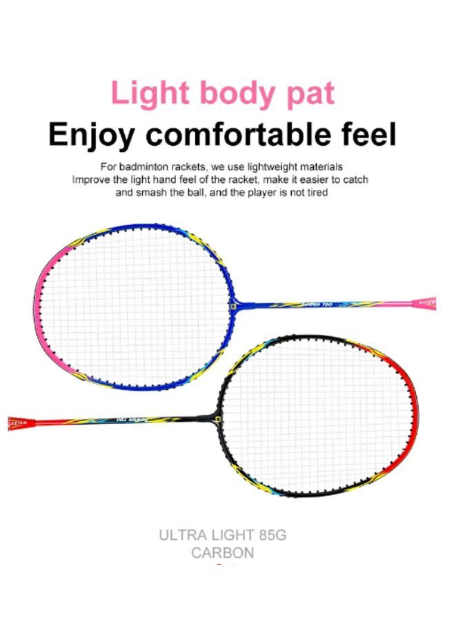 Whizz T20 2 Pcs Badminton Racket Set For Family Game, School Sports, Lightweight With Full Cover For Indoor And Outdoor Play Beginners Level, Black - Image 5