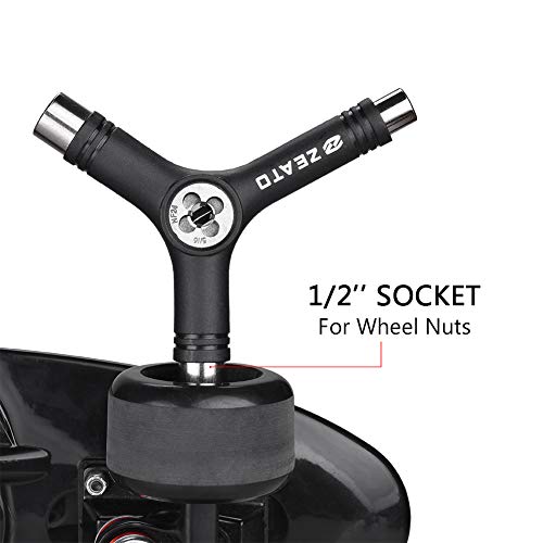 Zeato All-In-One Skate Tools Multi-function Portable Skateboard Y Tool Accessory with Y-type Allen Key and L-type Phillips Head Wrench Screwdriver - Image 4