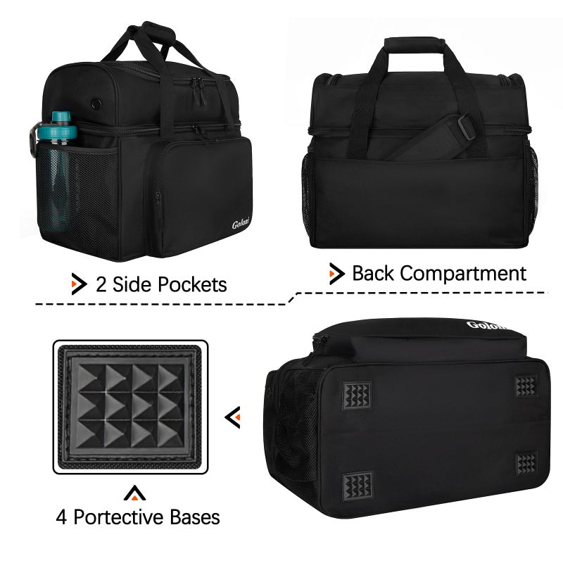 Goloni Bowling Bag for 2 Balls, Bowling Ball Bag with Padded Holder,Fits Bowling Shoes Up to Mens 16 and Extra Essentials - Image 5
