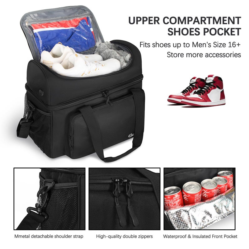 Goloni Bowling Bag for 2 Balls, Bowling Ball Bag with Padded Holder,Fits Bowling Shoes Up to Mens 16 and Extra Essentials - Image 3