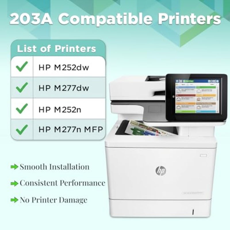 Office laser printer toner cartridges: recycled plastic, black/cyan/yellow/magenta set, high-yield compatibility with HP Color LaserJet Pro MFP M254/M280/M281 series - Image 2