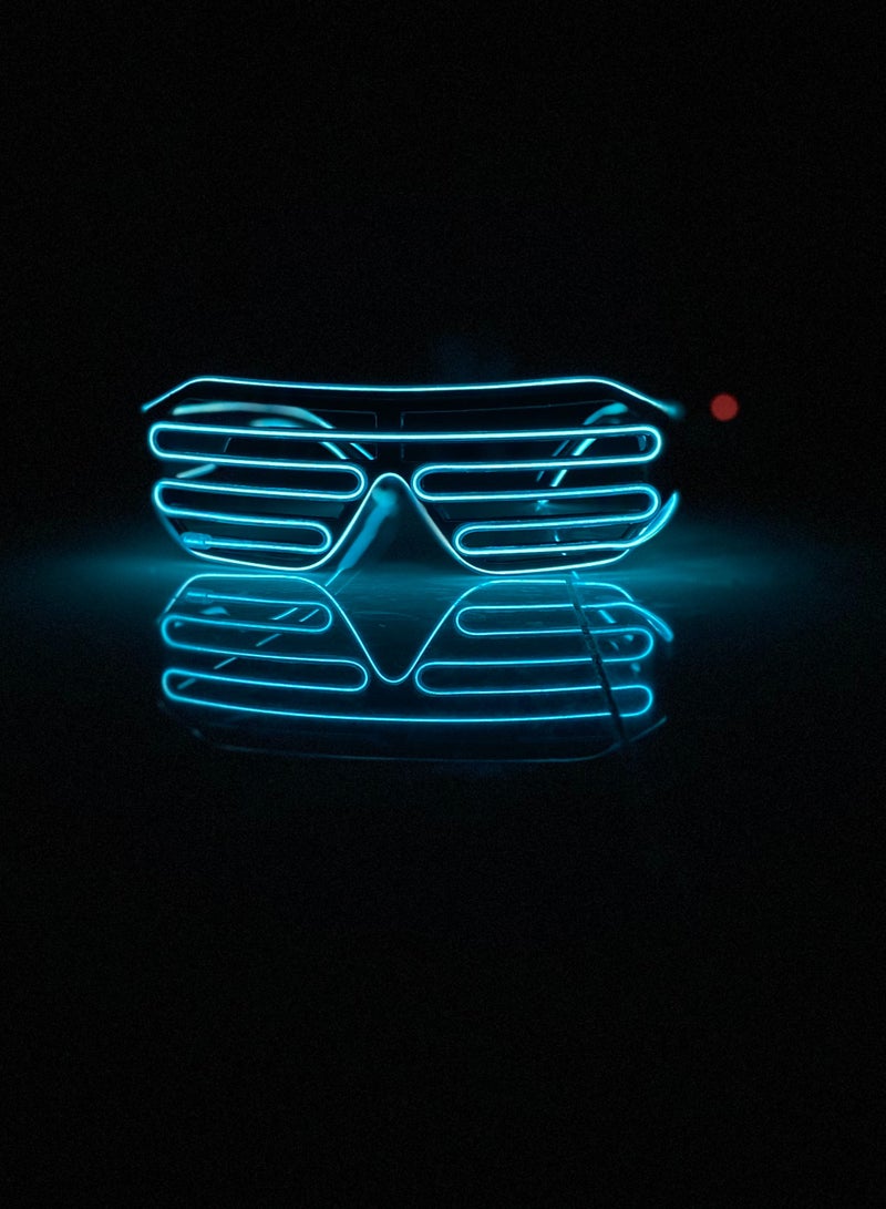 LED light up and glowing glasses BLUE for party