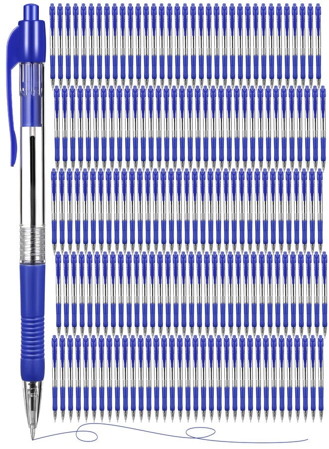 Fainne 200 Pack Retractable Ballpoint Pen 1.0 mm Medium Point Refillable Smooth Click Writing Pens With Grip for Work Journal Writing Office School Supplies(Blue Ink) - Image 1