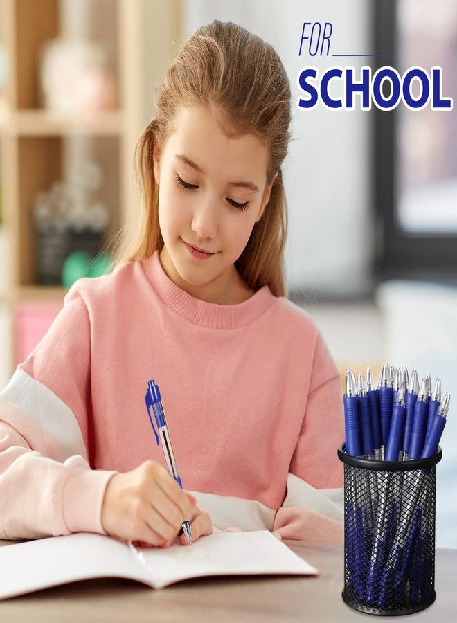 Fainne 200 Pack Retractable Ballpoint Pen 1.0 mm Medium Point Refillable Smooth Click Writing Pens With Grip for Work Journal Writing Office School Supplies(Blue Ink) - Image 4