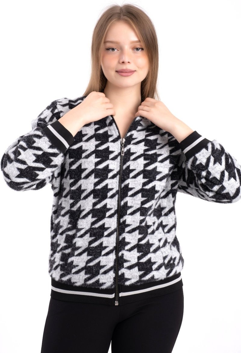 Modatalika Knitted Ribbed Lined Short Coat - Image 1