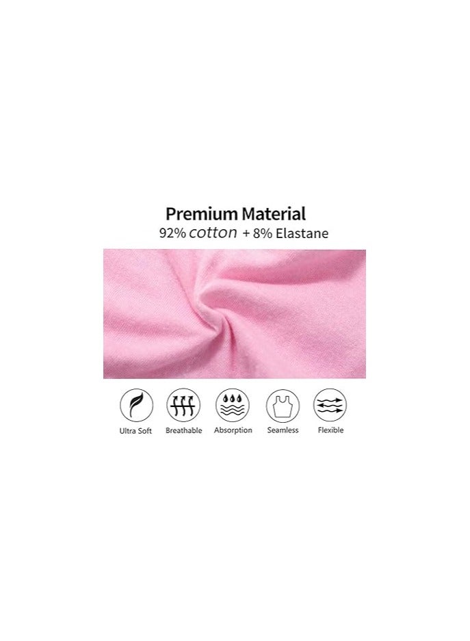 4-Pack Young Girls' Cotton Training Bras with Removable Pads, X-Back Design, Comfortable Crop Tops, Sports Bras for Ages 7-12, Supportive Underwear Set for Active Girls. - Image 3